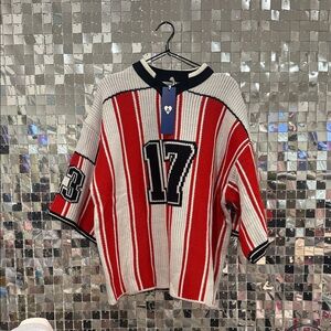 Aelfric Eden Black, White, and Red Knit Sweater